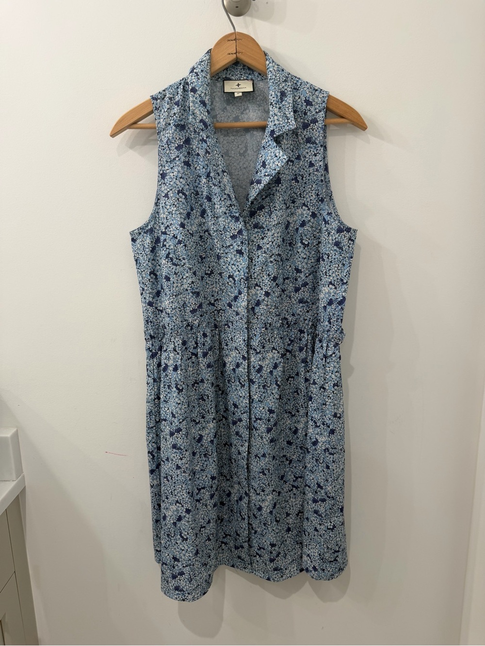 Tuckernuck Sleeveless Hydrangea Floral Cotton Mini Shirt Dress NWOT